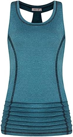 גופיות אימון של Moqivgi Womens Racerback Ruched Yoga Running Gym חולצות ללא שרוולים מזדמנים