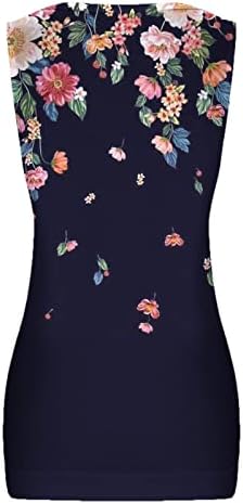 2023 צמרות קיץ נשים דפסים פרחוניים דפוסים טוניקה טוניקה ללא שרוולים קז'ואוזית Voose V צוואר חולצות