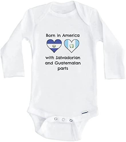 נולד באמריקה עם חלקים סלבדור וגואטמלה מצחיק אל סלבדור גואטמלה דגלי גוף תינוקות
