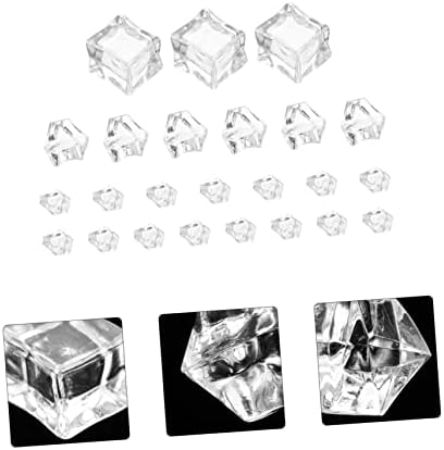 ABAODAM 48 יחידות סימולציה קרח ריסוק אגרטל מרובע ממלאות למלאכות אגרטל זכוכית מרובעת אגרטל אקרילי