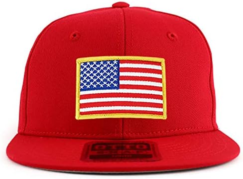 צבא דגל אמריקה צהובה גודל נוער גודל נוער כותנה מעולה כובע סנאפבק שטוח