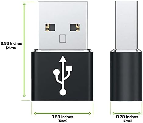 USB-C נקבה ל- USB מתאם מהיר זכר התואם למכשירי Samsung Galaxy A90 עבור מטען, סנכרון, מכשירי OTG כמו מקלדת,