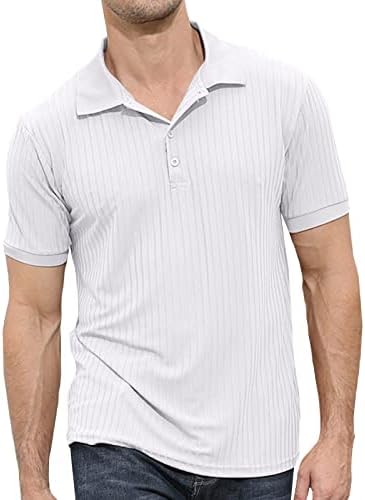 חולצות פולו בשריר גברים חולצות שרוול קצר נמתח חולצת טי רזה