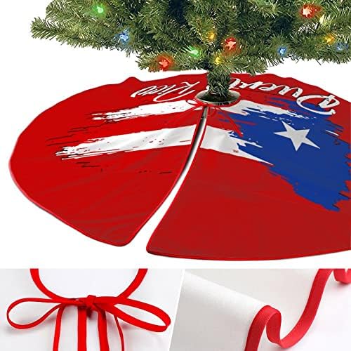 חצאית עץ חג המולד של פוארטו דגל פוארטו וינטג 'קישוטים לחג המולד לחג למסיבת ראש השנה לחג