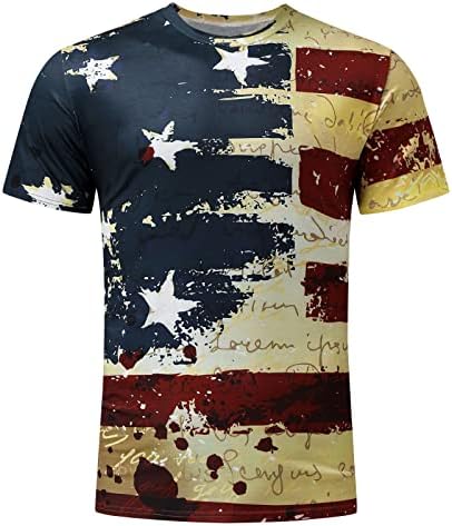 XXBR חולצות שרוול קצר לגברים, דגל אמריקאי הדפס טייז גרפי של חולצות פטריוטיות