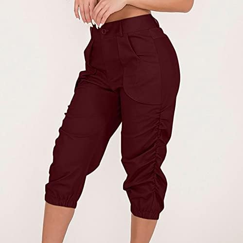 מכנסי מטען קצוצים לנשים מכנסיים מזדמנים מכנסיים מכנסיים חיצוניים מכנסי טרנינג טרקלין מכנסי טרנינג