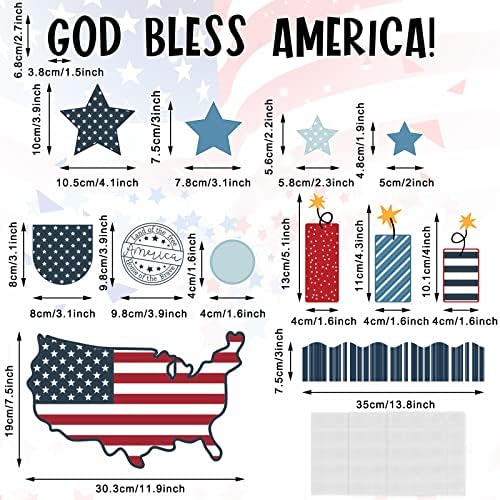 וולין 82 יחידות פטריוטית בכיתה לוח מודעות קישוט ערכת אלוהים יברך אמריקה לוח מודעות סט אמריקאי לנד