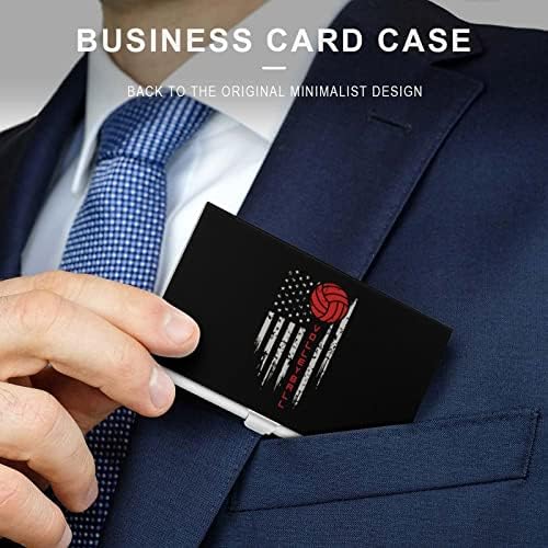 אמריקה כדורעף אדום קו דגל עסקים שם מקרה מצחיק אשראי מזהה כרטיס כיס מחזיק עבור גברים נשים