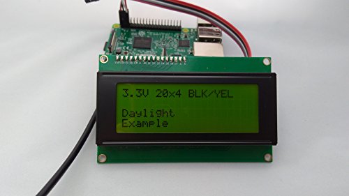 SPI I2C UART 20x4 טקסט שחור LCD, רקע צהוב