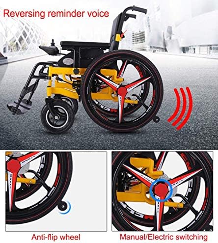 מתקפל כיסא גלגלים חשמליים עם פולימר ליתיום סוללה