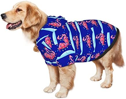 קפוצ'ון גדול של כלב נוצץ-כריסטמאס-פלאמינגו-אור סוודר בגדי חיות מחמד עם אמצעי מעיל תלבושת חתולים רכים