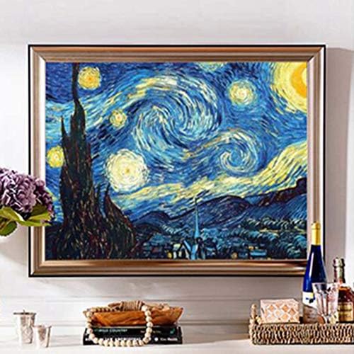ערכת ציור יהלומים של Xinglei, Starry Sky נוף העקומה המסתחררת והקצב המסתובב בציור נותנים לנו הלם עמוק
