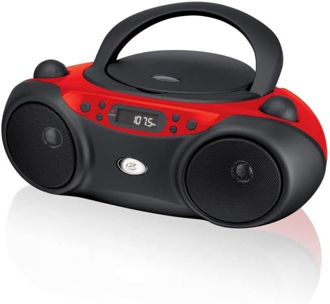 GPX, Inc. טעינה ראשונה ניידת CD Boombox עם רדיו AM/FM וקו 3.5 ממ עבור מכשיר MP3 - שחור, יחיד