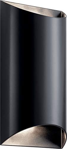 קישלר 49279 פמוט קיר חיצוני של ווסלי, 2-אור 40 וואט כולל, שחור