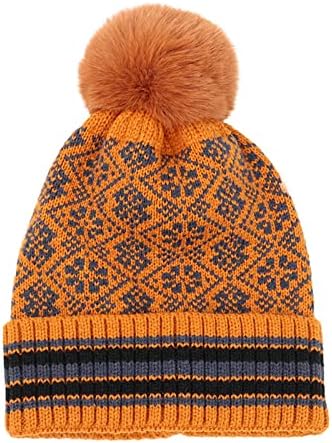 2022 נשים סרוגות אופנה חורפית בסגנון לאומי הדפסת כובעי פסים דביבון כובע סקי חם כובע חם כובע חם