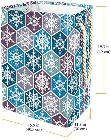 כביסת חורף פתיתי שלג על חלקה בצבע גיאומטרי דפוס מתקפל סלי כביסה משרד כביסה סל בגדי אחסון ארגון