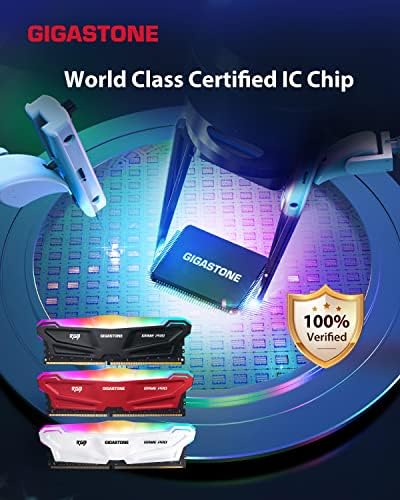【DDR4 RAM】 GIGASTONE לבן RGB משחק Pro Desktop RAM 32GB DDR4 32GB DDR4-3200MHz PC4-25600 CL16 1.35V 288 PIN