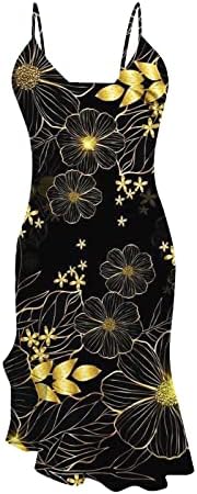 שמלה קז ' ואל לנשים 2023 קיץ רצועת ספגטי פרחונית ללא שרוולים מותניים נדנדה מקסי שמלות חוף הוואי