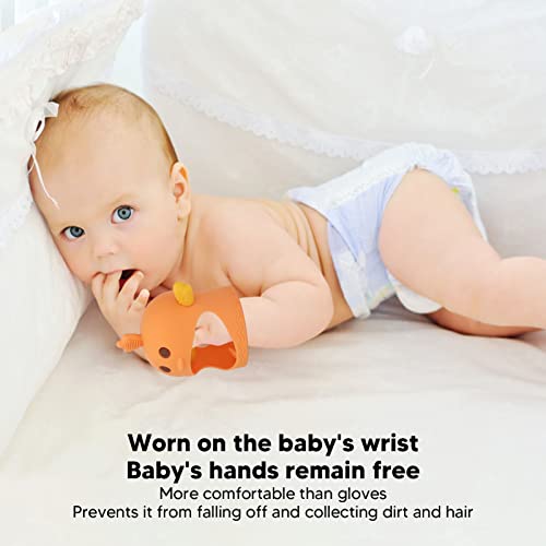 צעצועי בקיעת שיניים לתינוק, נשכן לתינוק סיליקון,מוצץ נשכן לתינוק בצורת אפרוח חמוד עם 2 גבעולי נשכן,צעצועי לעיסת
