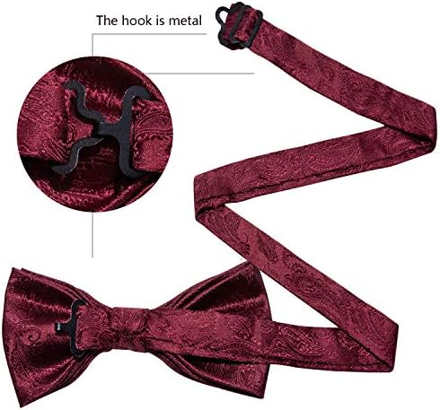 בארי.וואנג עניבת פרפר משי עניבת גברים של מראש קשור עניבות פרפר כיס כיכר חפתים סט חתונה עניבה פורמליות