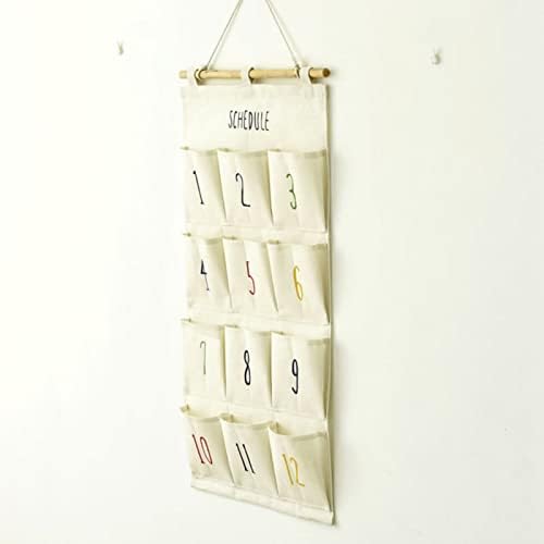 יצירתי חודשי מסלול אחסון מעל את דלת ארון מחזיק קולב אחסון תיק מתלה עם 12 רגיל כותנה ופשתן תליית