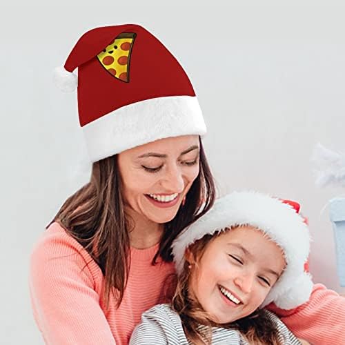 חמוד קריקטורה פיצה חג המולד כובע רך קטיפה סנטה כובע מצחיק כפה עבור חג המולד לשנה חדשה חגיגי מפלגה