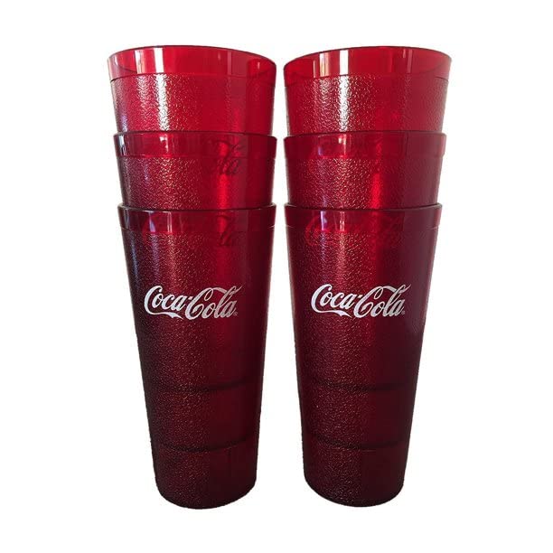 אספקת דיפו תואם עם קוקה קולה מסעדה אדום פלסטיק כוסות 24 עוז קרלייל, סט של 6