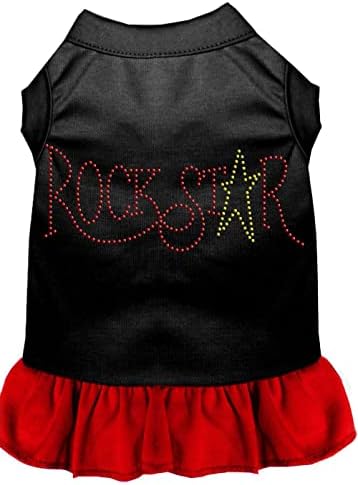 מוצרי חיות מחמד של מיראז '57-21 xxxlbpbpk פינק ריינסטון רוק שמלת כוכב שחור עם בהיר, 3x-גדול