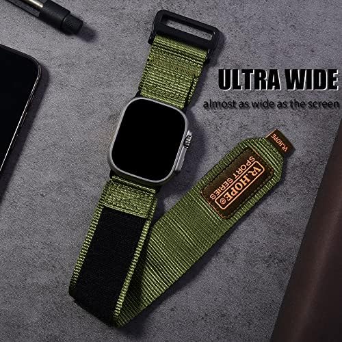 V.R.Hope Watch Band תואם ל- Apple Watch 41 ממ 40 ממ 38 ממ לגברים, סגנון כף יד קלוע ארוג לסגנון ספורט