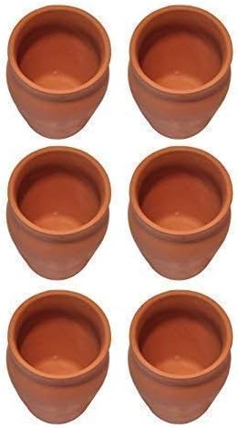 Artisansorissa לשימוש חוזר חרסית חרסית בוץ Kulhad Kullad Seath Cofee Set Set of 6 לבריאות בתים 160 מל