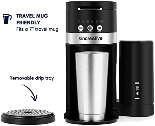 יצרנית קפה יחידה סינקרית יחידה עם חלב מקציף, יצרני קפה כוס יחיד, לקפה כוס K או קפה טחון, מכונת קפה קפוצ'ינו