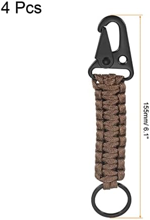 מחזיק מפתחות של Patikil Paracord, קליפ מקש של שרוך קלוע, מחזיקי מפתחות הישרדותיים למפתחות, גברים