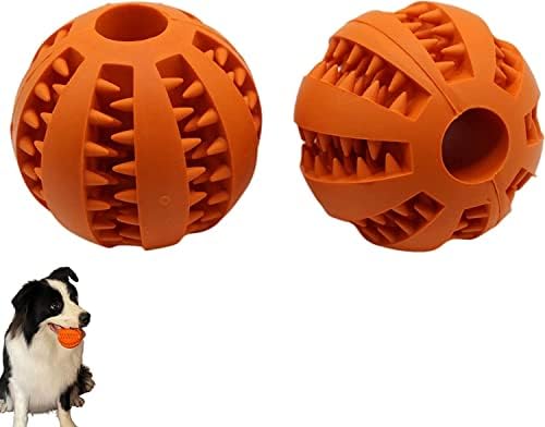 TSTES טבעי גומי כלב צעצוע לעיסה ופאזל אינטראקטיבי עם חריצים של מתקן טיפול, מפחית טטרות ומנקה
