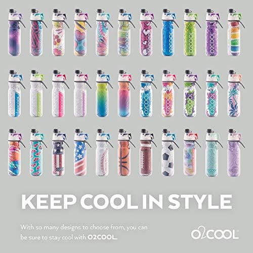 O2Cool Mist 'n לוגם בקבוק מים ערפל 2 ב -1 ב -1 בערפל ולגימה ללא דליפה משיכת עלייה בירבון בקבוק מים ספורט בקבוק