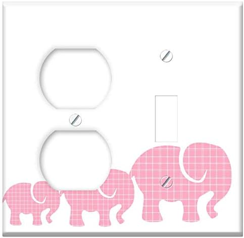 2 גננים, חניך משולב כיסוי צלחת קיר - פילים ורודים פילים פילים משובצים משובצים