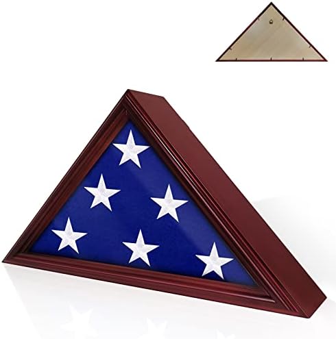 תיבת דגל AsMileIndeep מארז תצוגת דגל קבורה 5 'x 9.5' מארז תצוגת דגל צבאי, מארז דגל דגל לדגל הקבורה הוותיק האמריקני
