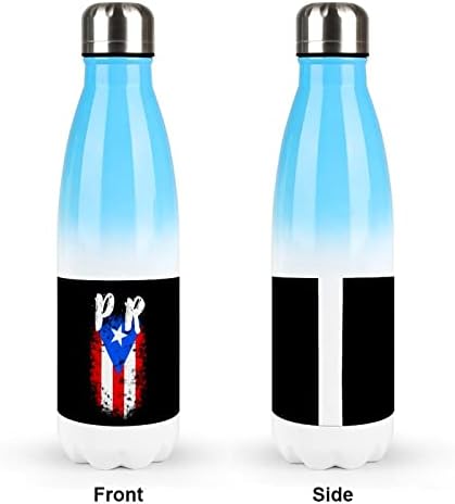 דגל Puerto rico Pr 17oz בקבוק מים ספורט נירוסטה ואקום מבודד צורת קולה בקבוק ספורט לשימוש חוזר