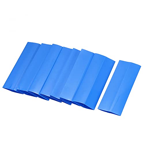 Uxcell 50 חבילה סוללה חום מכווץ ניילון, 48 ממ אורך 17 ממ רוחב שטוח PVC חום צינור צינור לסוללת AA, כחול