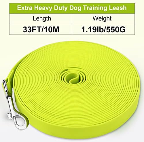 Joytale 15ft 33ft 50ft 66ft רצועה של כלב ארוכה, רצועת אימון כלבים PVC אטומה למים לכלבים בינוניים, גדולים ויותר