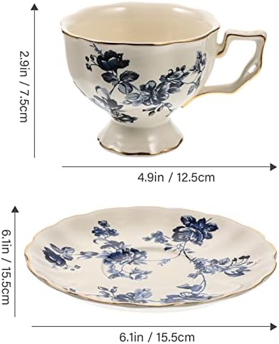 בציר קרמיקה תה כוסות עם צלחת רויאל עצם סין כוס פרחוני הדפסת קפה ספלי עתיק כלי שתייה תה ספקי