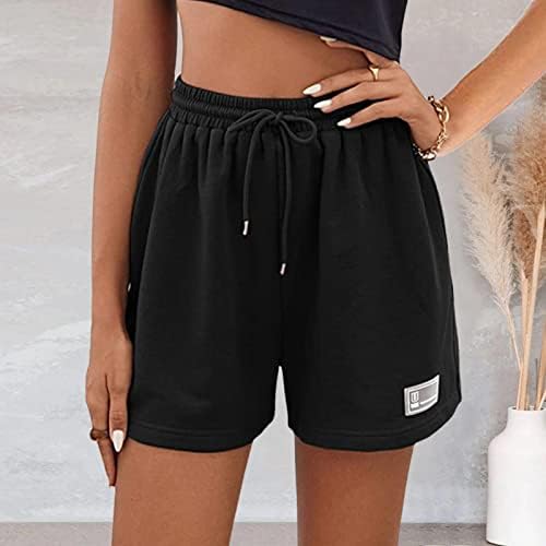 BMISEGM מכנסיים קצרים של נשים קצרות ספורט סרוג מכנסיים קצרים מזדמנים של המותניים המותניים המותניים