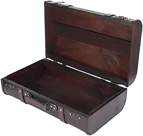 יוסו מזוודה מעץ, מזוודה עתיקה ניידת מארז עץ אבזרי אבזרי קישוט לקישוט מלאכה קישוט
