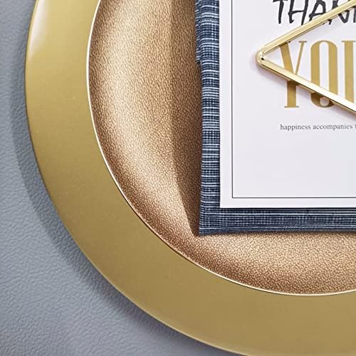 צלחות מטען זהב מפלסטיק של Leemxiiny סט של 12, מטענים אלגנטיים לקישוט ארוחת ערב שולחן, חתונה, חג, 13