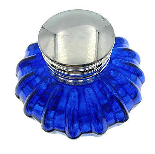חברת מדיסון ביי עגול עגול סחרור זכוכית כחולה דיו, קוטר 3 אינץ 'x 2.25 אינץ'