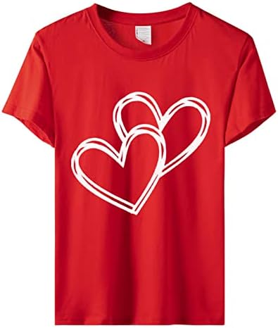 Tees's Tees's Valentine's Valentine Shorele Shole חולצות אהבה מזדמנת אהבה מודפסת חולצות רזות מצוידות למתנות