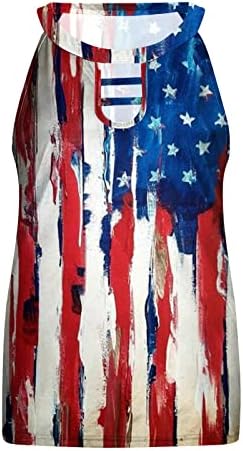 זיינפאי נשים אמריקאי דגל גופיות 4 ביולי שרוולים רופף אפוד טיז כוכבים פסים פטריוטי חולצה חולצה