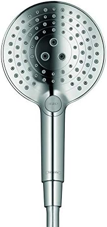 Hansgrohe Raindance Select S קל להתקין 5 אינץ 'ראש מקלחת כף יד מודרני 3 -ריסוס אבקה, גשם, מערבולת 26037821