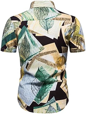 חולצות הוואי גברים אביב וקיץ הדפס צבעוני פרחוני דש מזדמן חוף חופשה חיצונית חולצות שרוול קצר