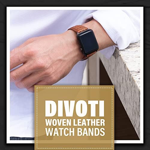 להקות שעון עור ארוגים Divoti תואמות את Apple Watch, All Series-45/44/42 ממ או 41/40/38 ממ.