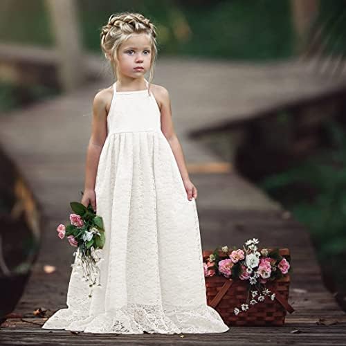 פרח ילדה שמלת ילדות קטנות תחרה ללא משענת תינוק בנות פורמליות שמלות תחרות המפלגה תחרה שמלת נסיכת